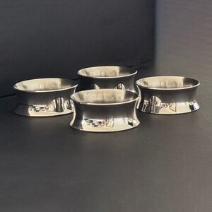 4 vintage silver napkins rings from the 70s